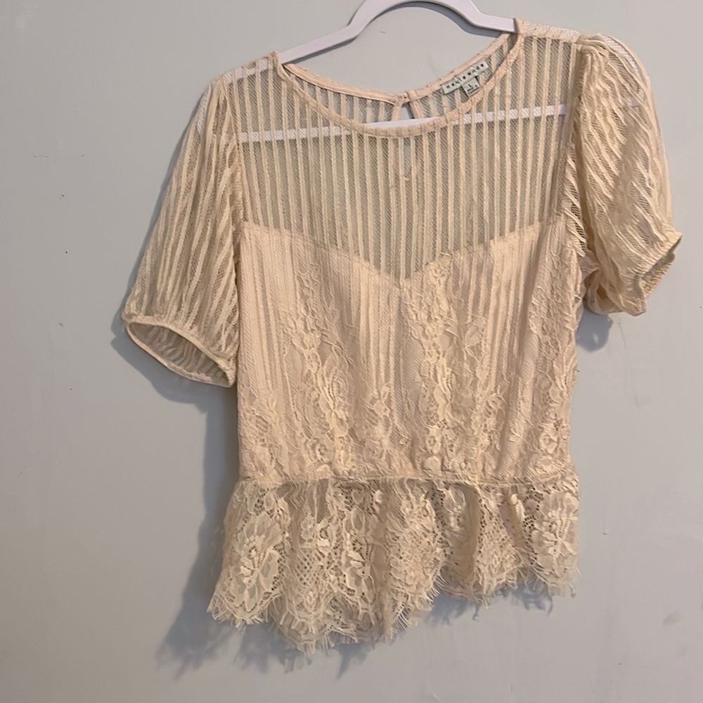 HAUTE MODE pink lace top